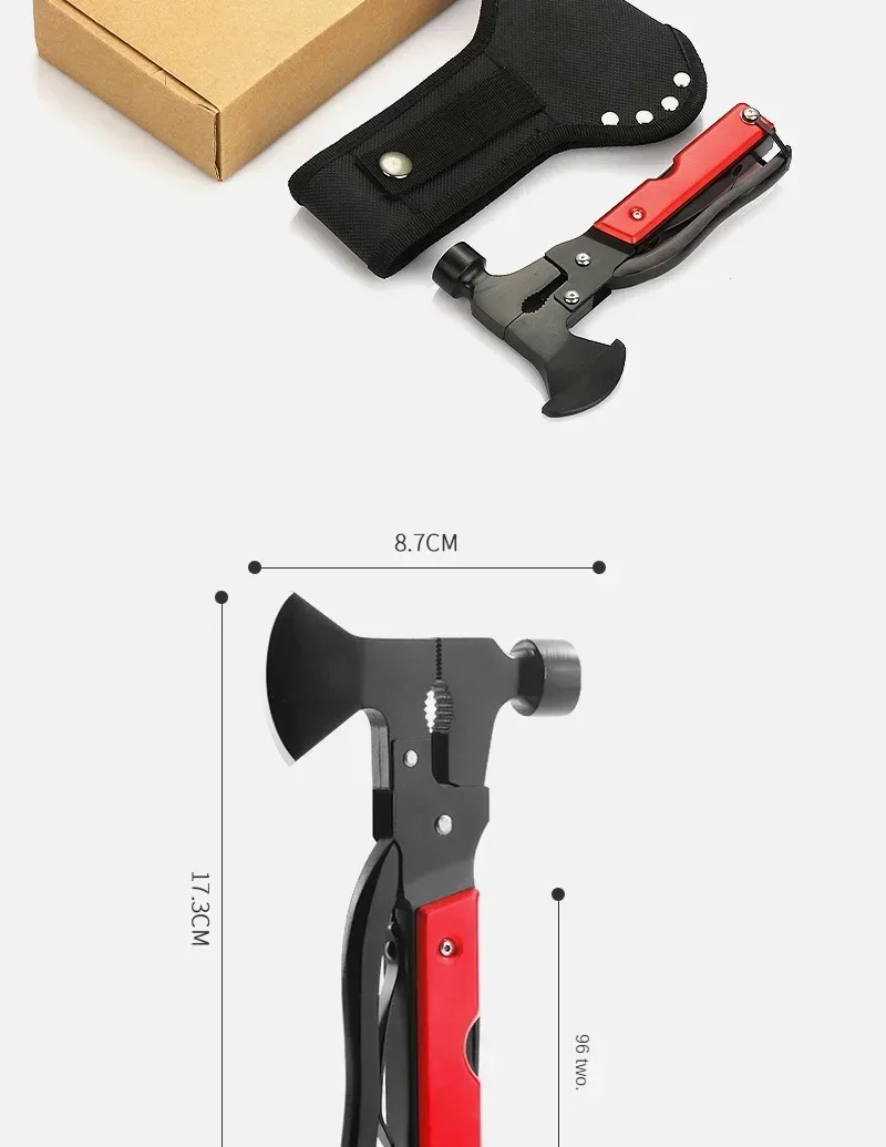 다기능 도끼 망치 야외 휴대용 도구 수리, 야외 캠핑 스테인레스 스틸 나사 칼