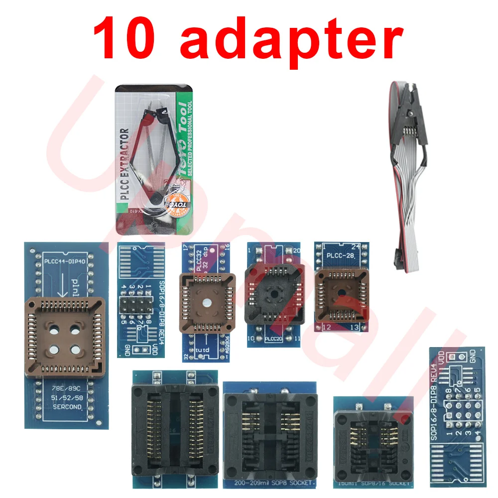 Original XGecu T48 Programmer 10 Adapters V12.63 Support 28000+ ICs for SPI/Nor/NAND Flash/EMMC BGA153/162/169/100/221