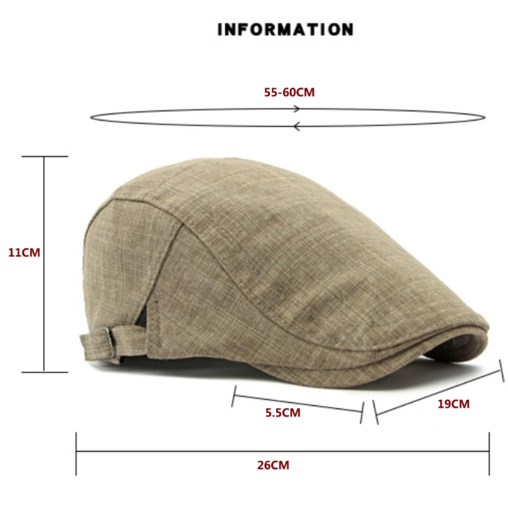 HT4676 Herren- und Damen-Baskenmützen – Neue Frühling/Sommer-Sonnenkappen, Künstler- und Malermützen, Unisex Ivy Flat Caps, Verstellbare Leinen-Baskenmützen – Detail 1