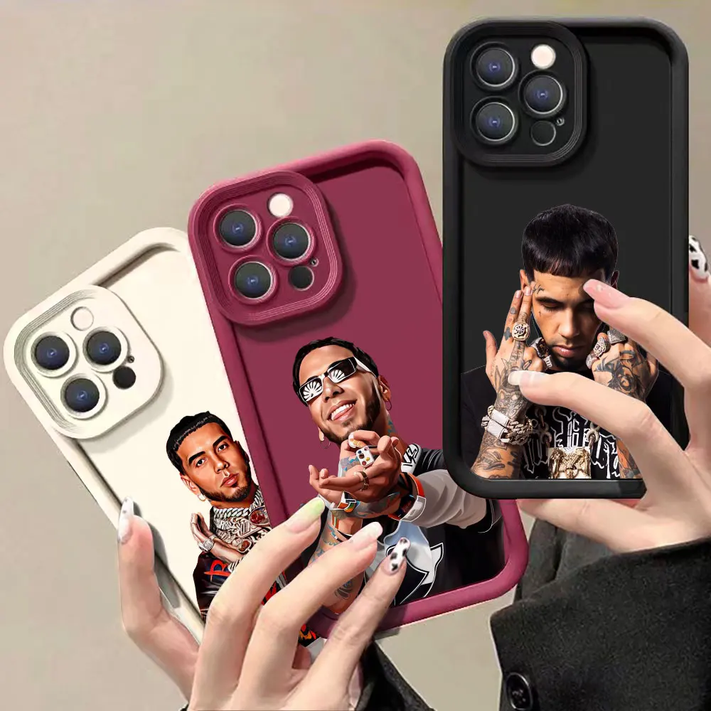 

Hot Singer Anuel AA Rapper Phone Case For Redmi Note 13 12 12S 11 11T 11S 10 9 9S 8 Pro Plus 7 A1 A2 4G 5G Ladder Silicone Cover