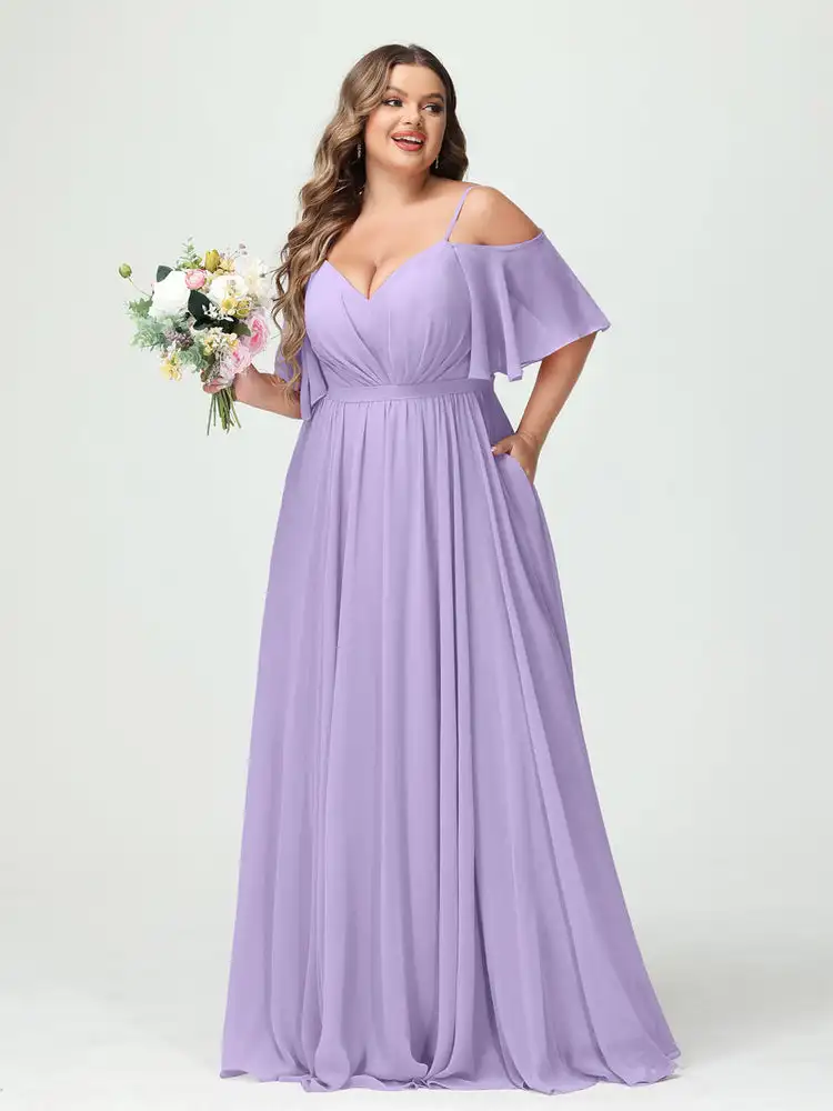 Vestido de dama de honra, Vestido formal, Longo com Split, Linha A, Vestidos formais, Festa de casamento, Ocasião elegante