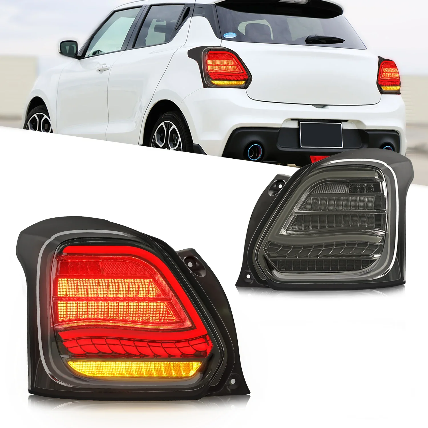 Archaic Modify LED Taillight For Suzuki Swift 2017 - 2020 With Sequential Turn Swift 2018 Tail Light Replacement Tail Lights