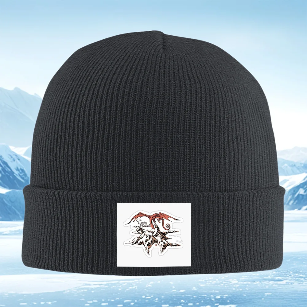 Dragão atop solitário vista de montanha das mulheres dos homens unisex chapéu de malha gorro pulôver inverno térmico quente natal ao ar livre ciclismo