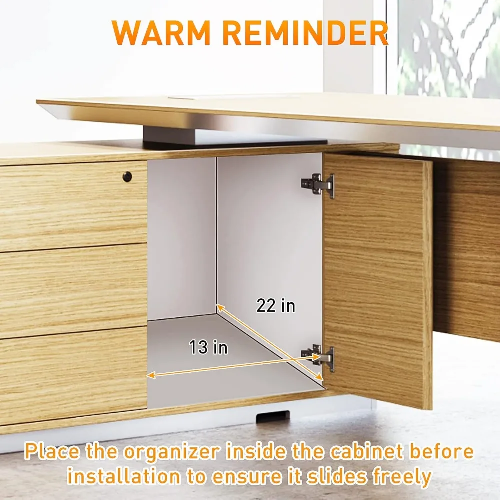 Pull Out Cabinet Organizer, 2 Pack Heavy Duty Slide Out Pantry Shelves Sliding Drawer Storage For Kitchen 12" W x 21" D,