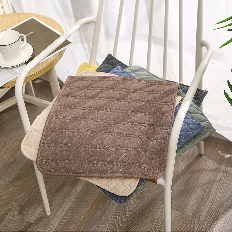 1 piece Japanese style cotton seat cushion non slip thin chair pad for office dining chair home all season use