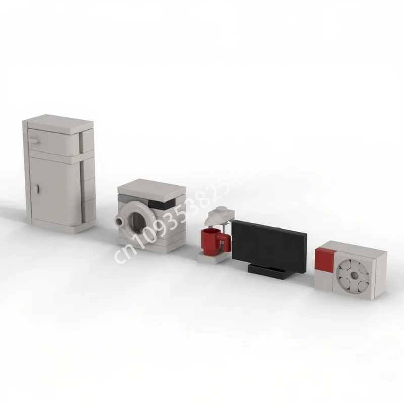 46pcs MOC Modern Household Appliance Pac Model Building Blocks Toys Construction Creative Idea Education Christmas Gift Birthday