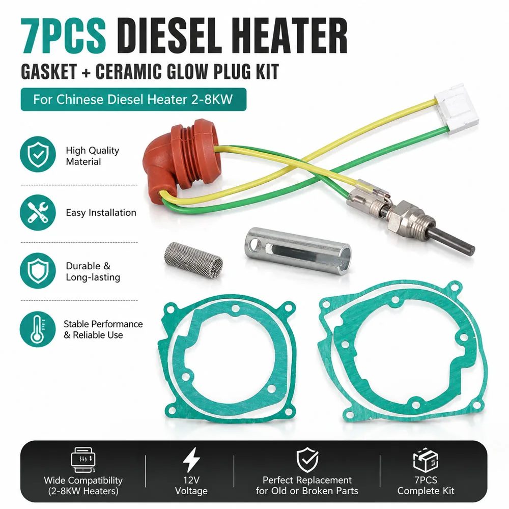 Car Air Diesel Gasket Ceramic Glow Plug Kit For 12V 2-8KW Chinese Diesel Heater Parking Heating Kits