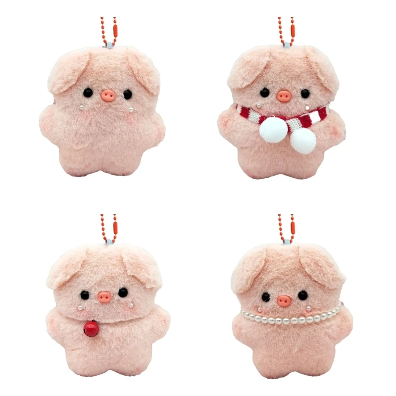 Pig Backpack Pendant Plush Animal Keyring Kindergarten Gift Handbag Keychain