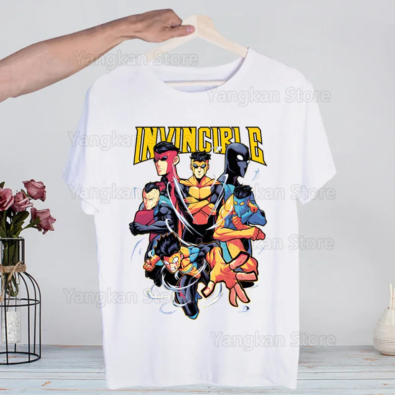 

Invincible Mark Grayson Hero Men's tshirt Printed Unisex Short Sleeve t shirt Casual T-shirt Male Streetwear Tops