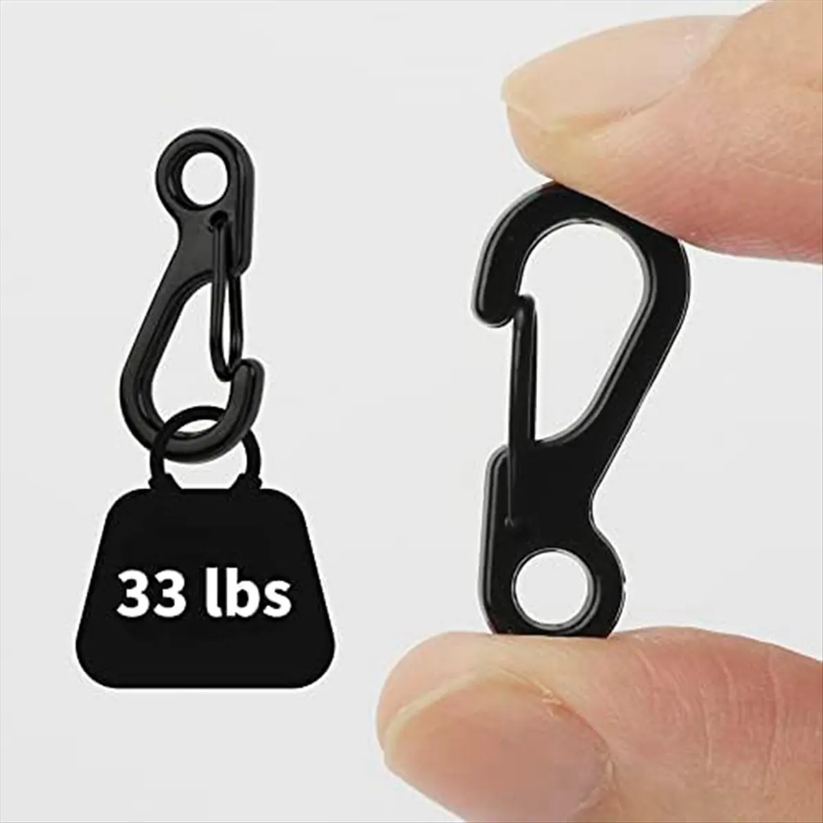 A75K Mini Alloy Carabiner Clip Tiny Spring Snap Hook Carabiners for Backpack Keychains Accessories(Black)