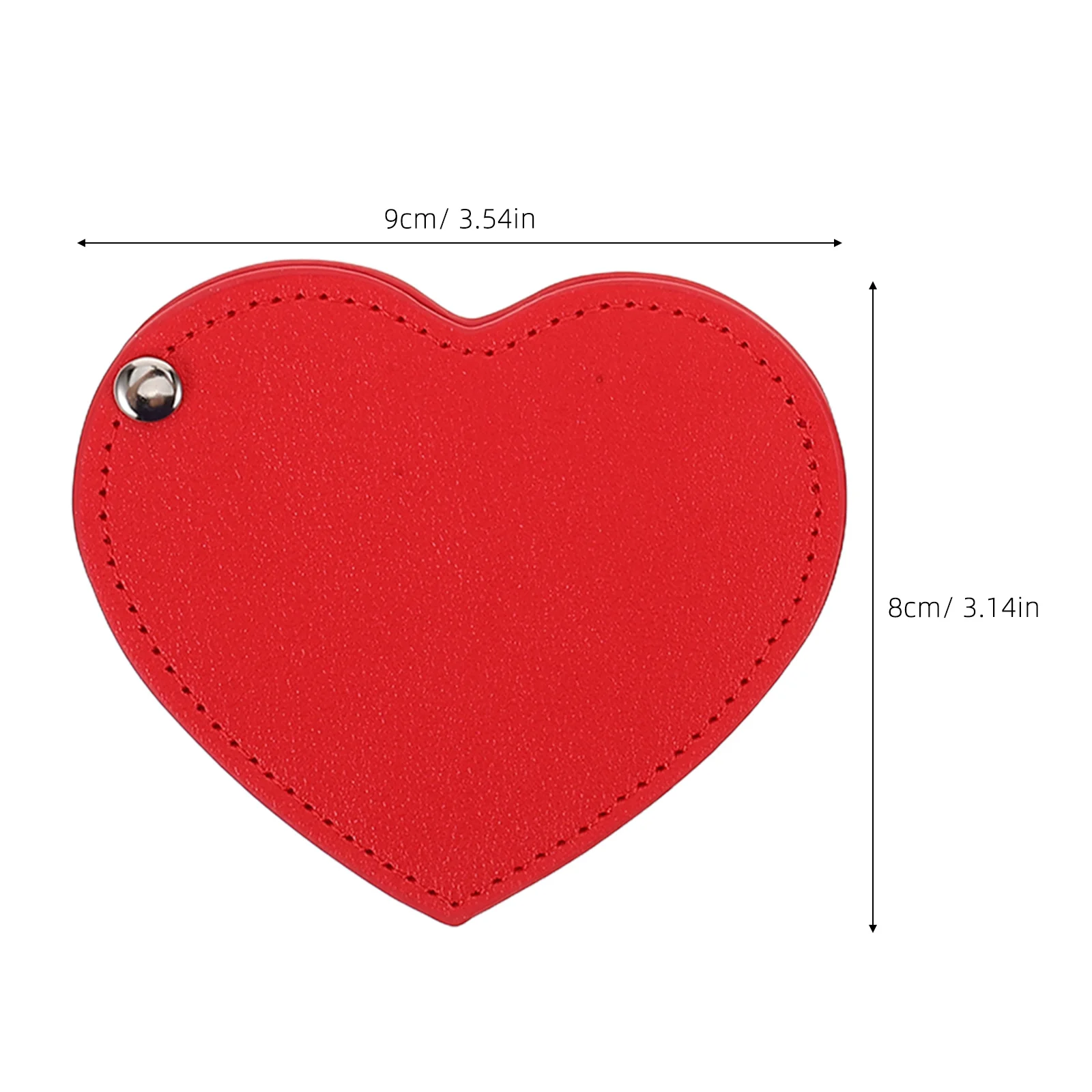 กระจกแต่งหน้าขนาดเล็กแบบหมุนได้รูปหัวใจ 4 ชิ้น ทำจากสแตนเลส ไม่แตกหัก พกพาสะดวกสำหรับผู้หญิง