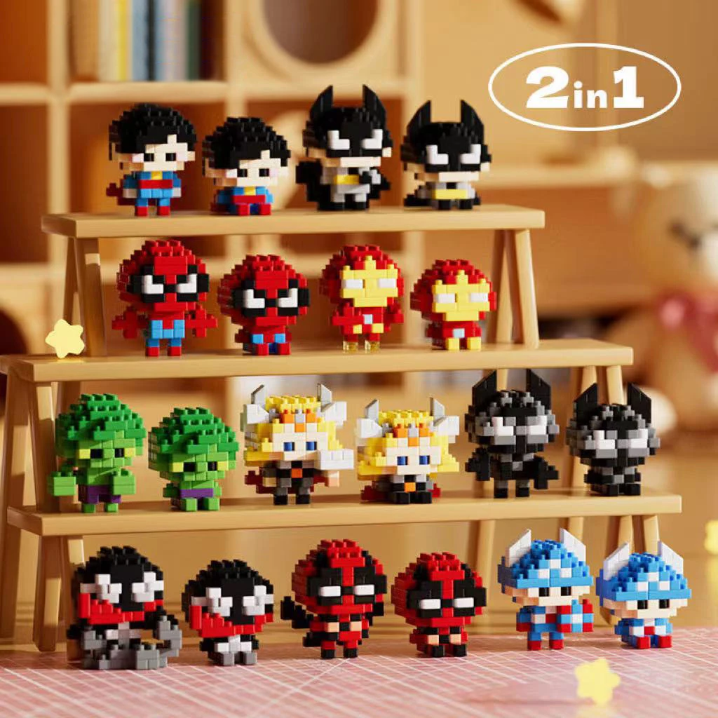 2IN1 Deadpool lega Building Blocks Marvel Legends Disney Spider Man Building Blocks Blocks Cartoon building block for Kids Toys