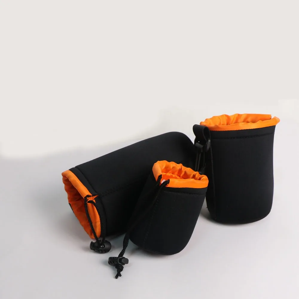 مقاوم للماء عدسة الكاميرا كيس مزموم النيوبرين لينة عدسة الكاميرا حامي حالة سميكة عدسة سوداء حقيبة التخزين كاميرا SLR الرقمية