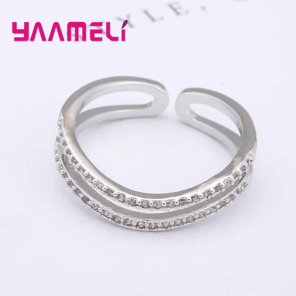 7 Designs Fashion Women Finger Band Rings 925 Sterling Silver Jewelry for Wedding Engagement Gift Female Anillos Adjustable Size