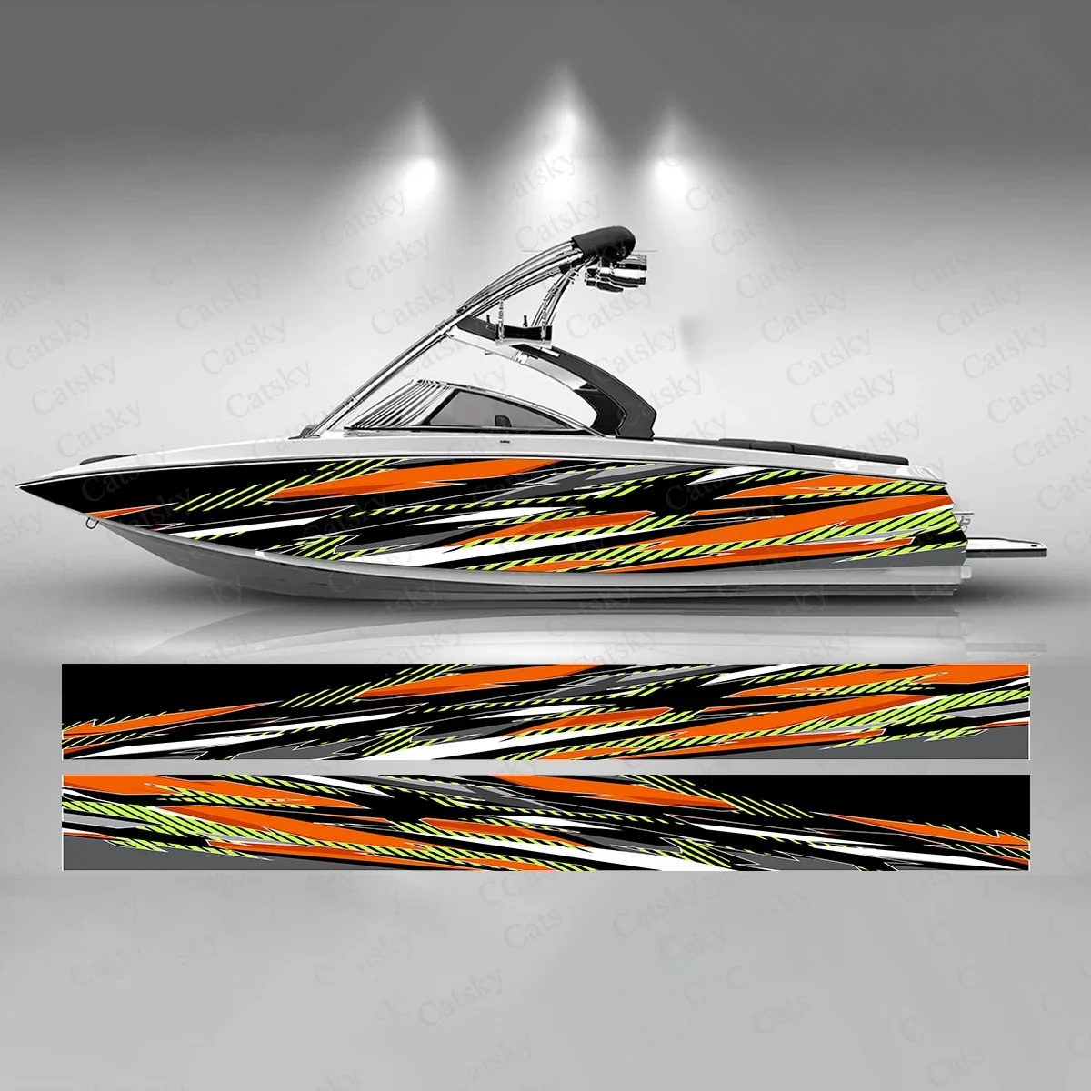 Abstract Triangle Flame Boat Sticker Fashion Custom Fish Boat-Sticker Vinyl Waterproof Boat Wrap Graphic Boat Wrap Decal