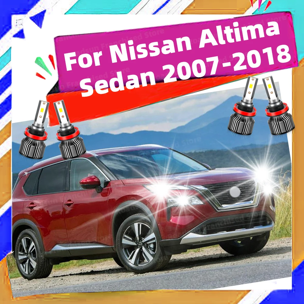 

2/4x For Nissan Altima Sedan 2007-2018 LED Headlight Turbo High Low Beam 6000K CSP 3570 Chips