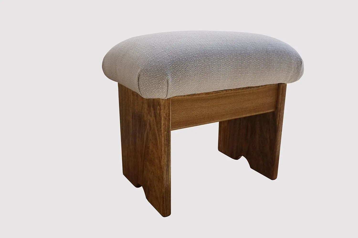 Padded Foot Stool Maple Wood 12 Inch Tall Ottoman Bench Living Room Bedroom Furniture, Customized