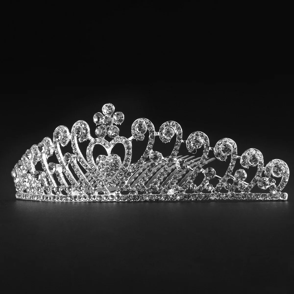 

Rhinestone Hair Comb Crown Bridal Headpiece Tiara Lightweight Prom Wedding Party Dancing Soiree Accessory