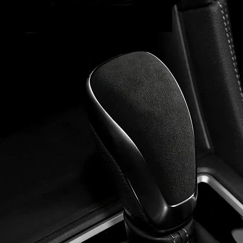 Car Gear Stick Shift Shifter Cover Adhesive Sheath Shell For Subaru Forester XV Crosstrek Outback Alcan tara Protective Case