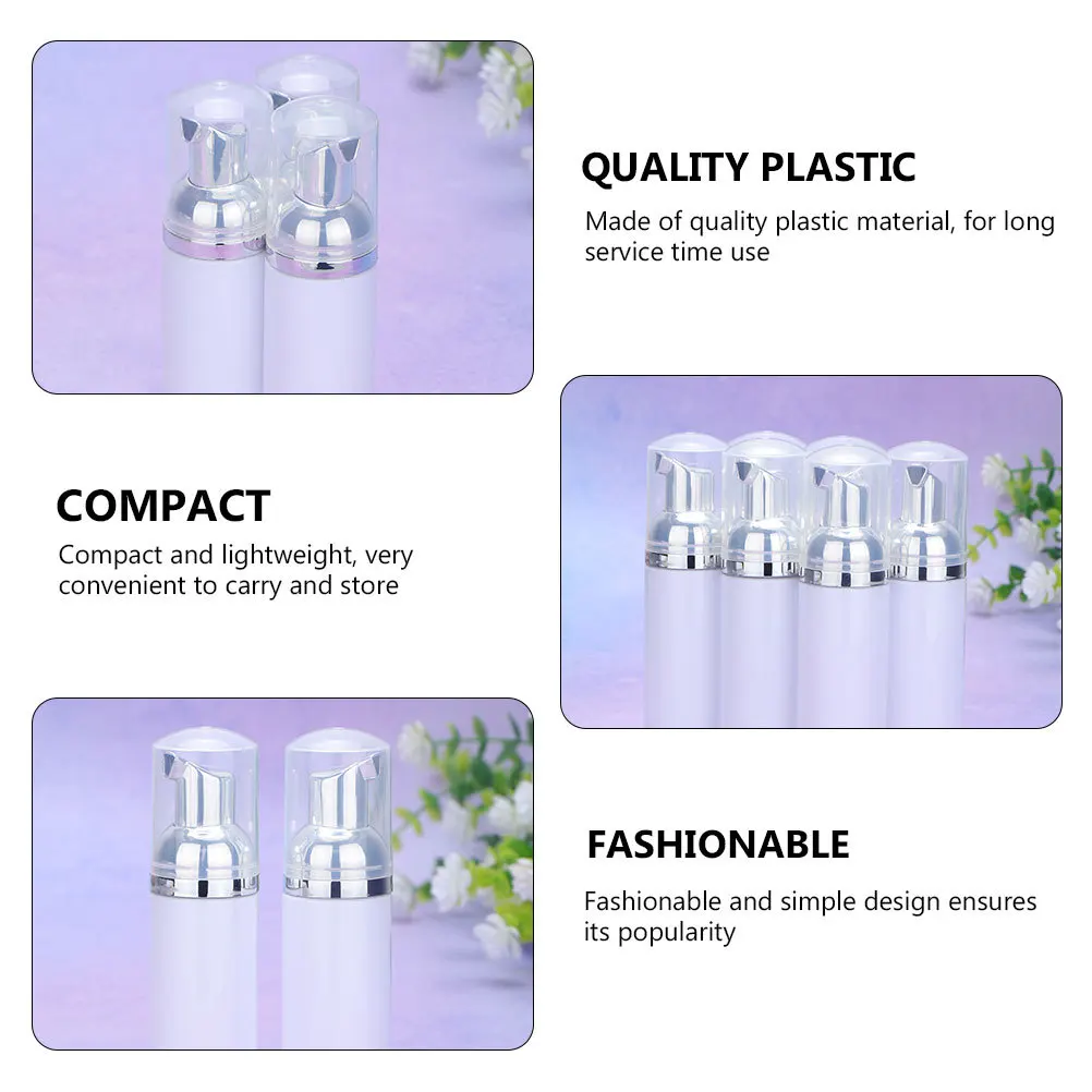 

5Pcs 60Ml Pump Dispenser Bottle Set Reusable Foaming Containers for Hand Wash Shampoo Conditioner Travel Essential 60Ml Size