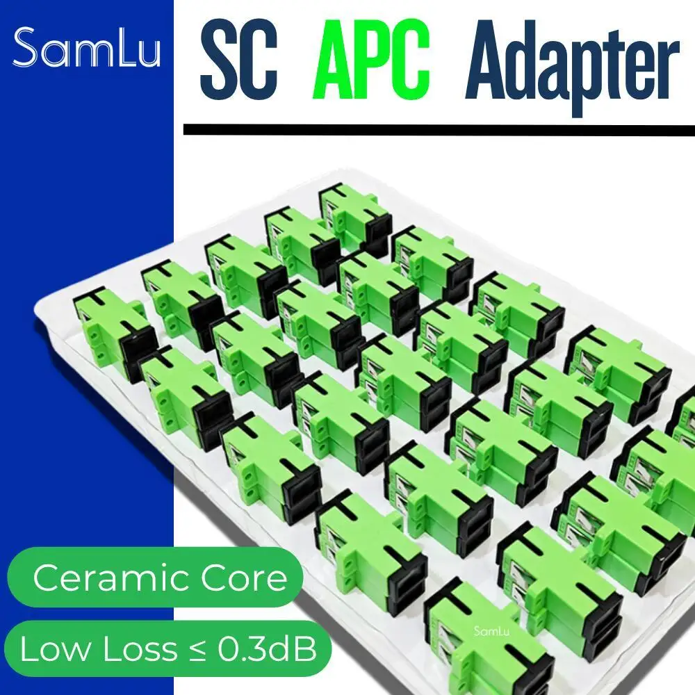 

SAMLU SC fiber Coupler APC Simplex Single Mode Optical Network Internet Connector SC Female to SC Female optic equipment