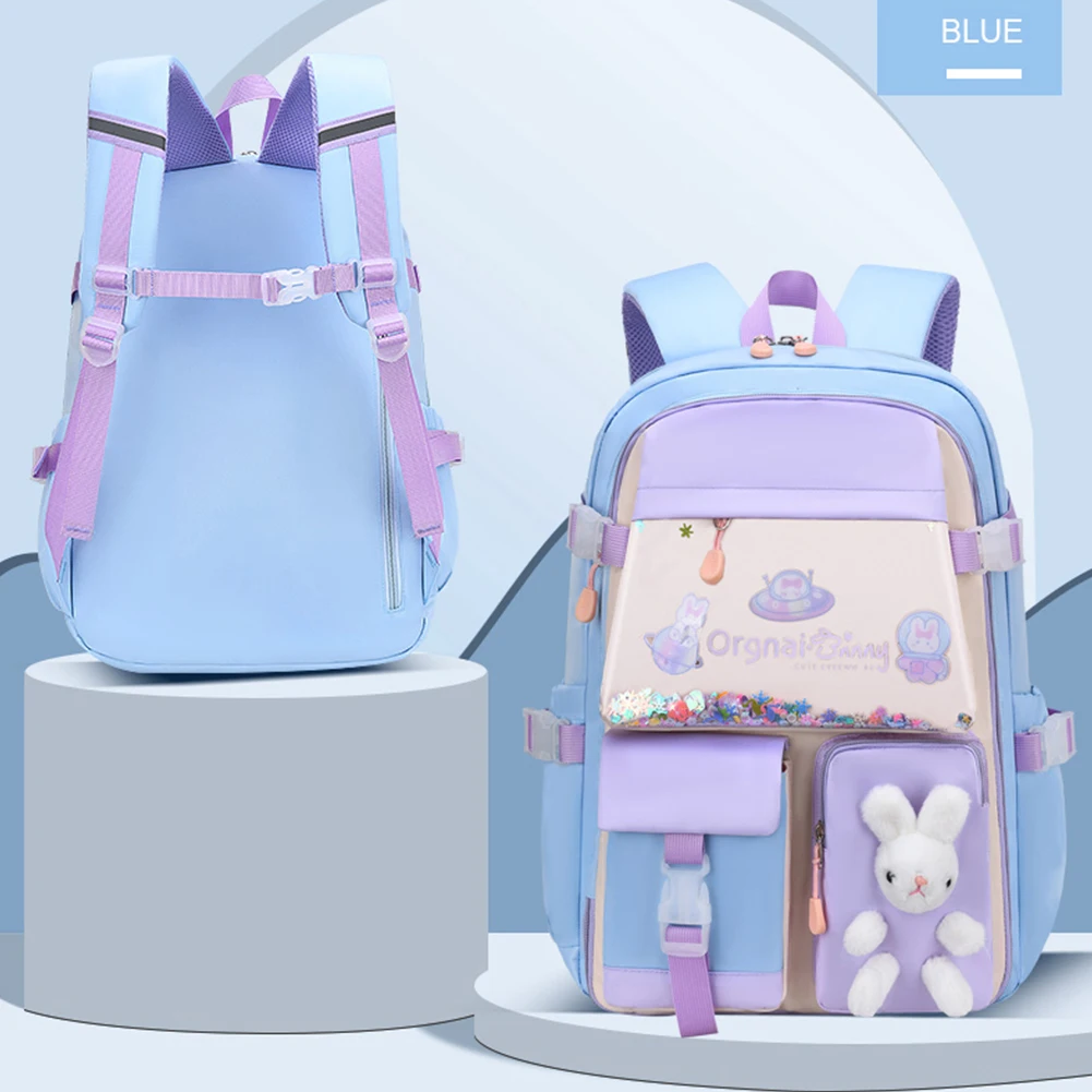 Backpacks For Students Cute Cartoon Bunny Knapsack 2023 New Girls Kindergarten Princess School Bookbags Fashion Children Backbag