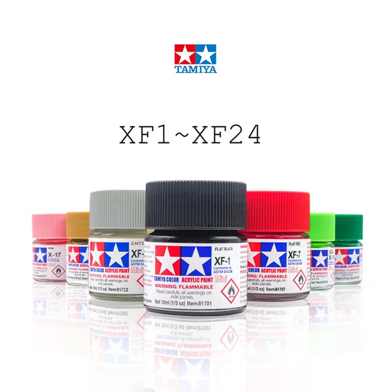 

10ml Tamiya XF1-XF24 Water Based Flat Acrylic Paint Pigment DIY Handcraft Doll Car Military Tank Soldier Model Coloring Tool