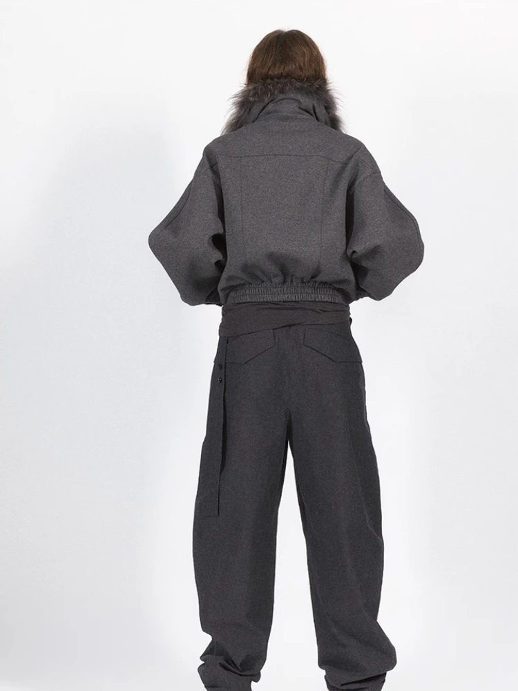 Women 100% Wool Jacket Fashion Thick Real Fox Fur Coat New Autumn Winter Clothes Female Short Natural Fur Woolen Overcoat