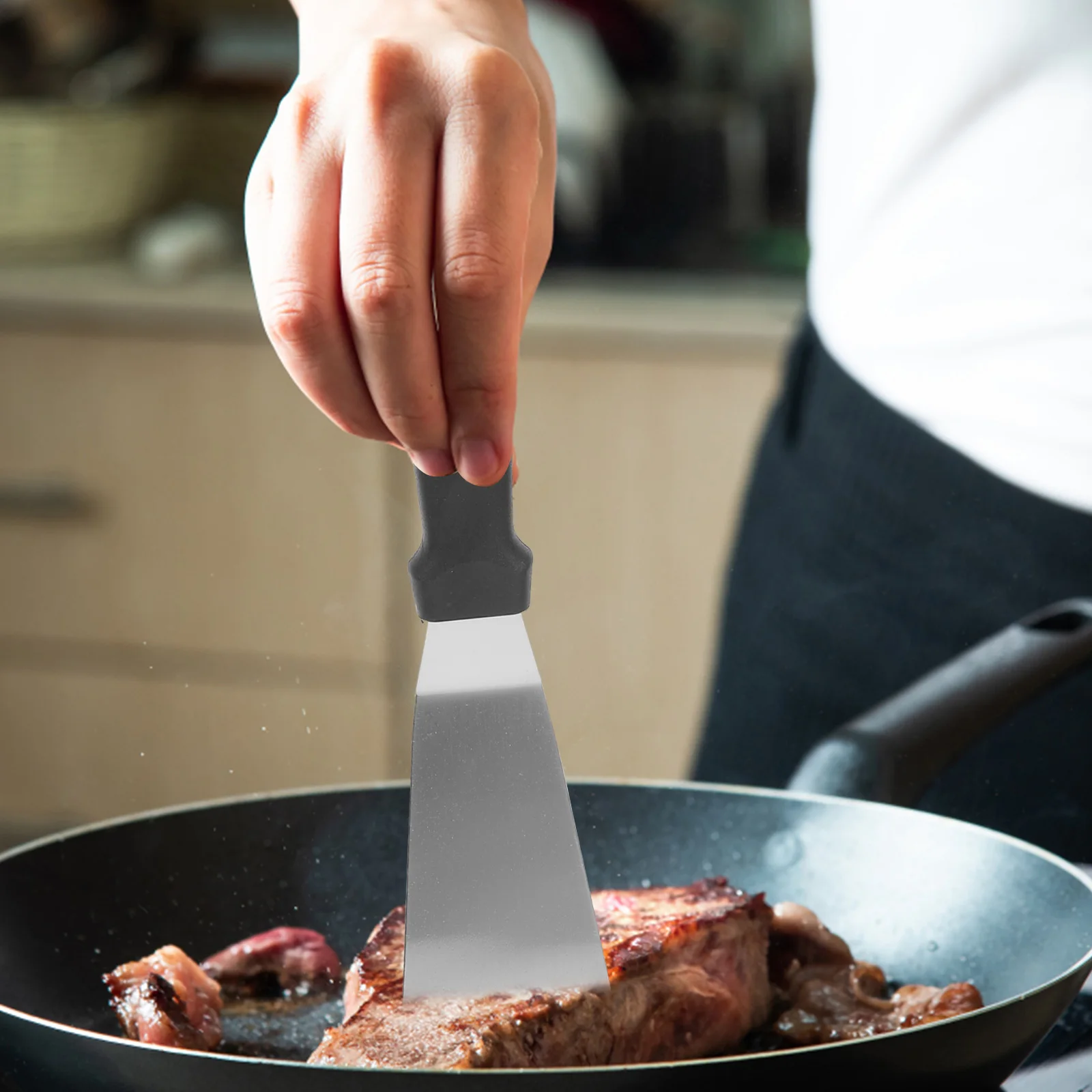 

4Pcs Stainless Steel Bbq Grilling Shovels Professional Cooking Spatula Set Kitchen Barbecue Tools Steak Pancake Flat Turner