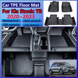 Car TPE Floor Mats For Kia Stonic Accessories 2023~2020 YB CUV KX1 2022 Dirt-resistant Mud Carpet LHD Foot Pad Full Rug Tappeto