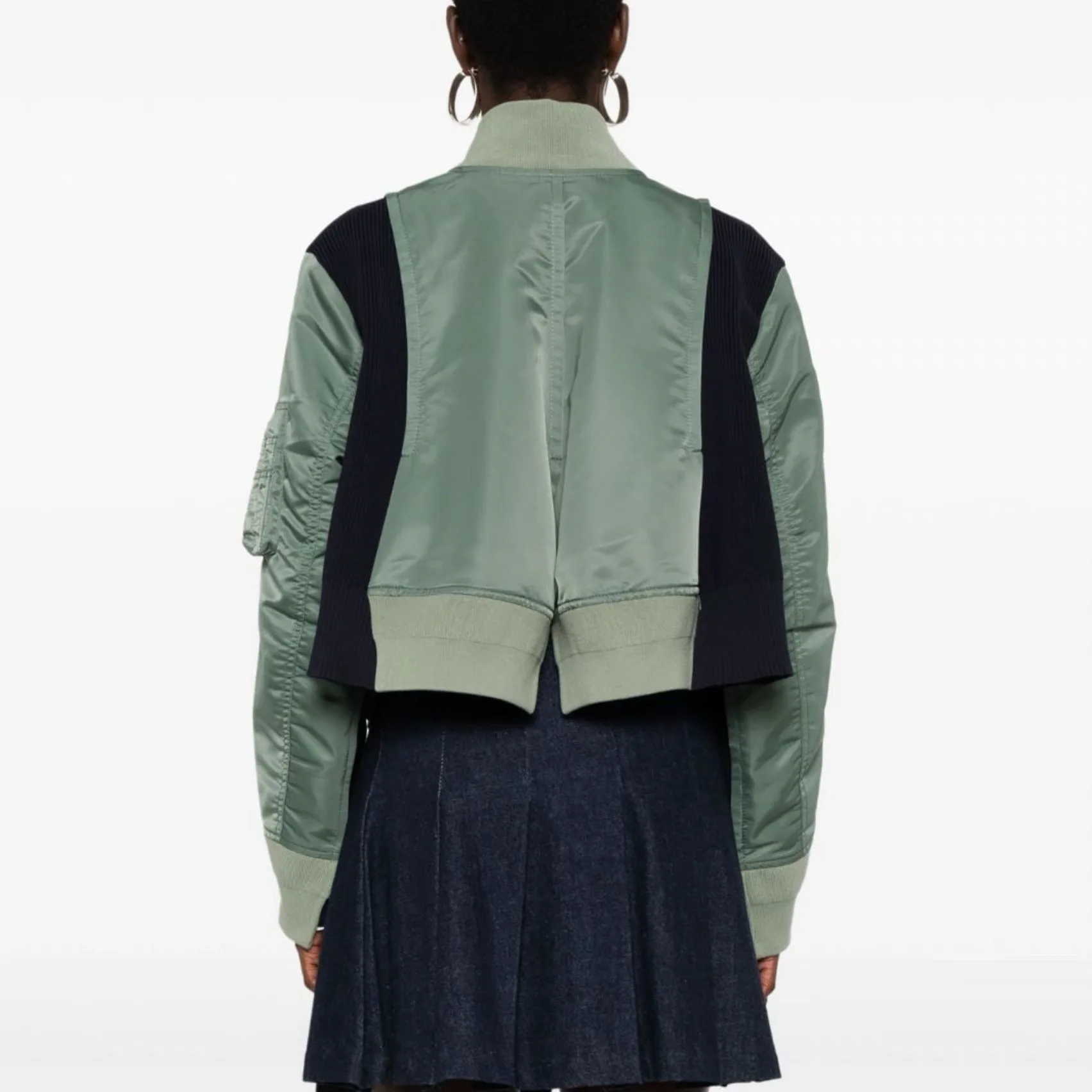 Niche 2024 autumn and winter new combination color stand collar zipper all short long sleeve coat women jackets