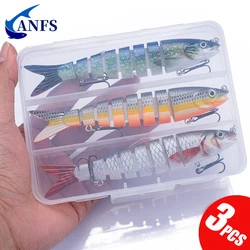 3pcs 8 Segment Fishing Lure Multi Jointed Swimbait Artificial Bait Slow Sinking Bionic Fishing Bait Cool Fishing Gear