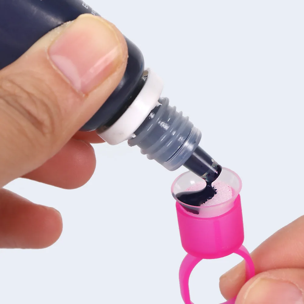 

20 шт. колпачков-стаканчиков для тату-чернил с губкой, держатели для пигмента для микроблейдинга, аксессуары для перманентного макияжа