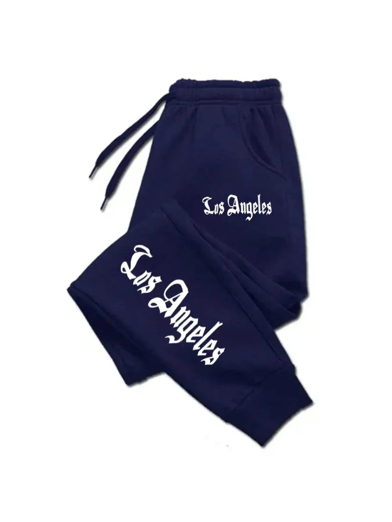 لوس أنجلوس سيتي تراست مطبوعة الرجال فضفاض الركض السراويل قطع تشغيل السراويل معطف دافئ السراويل معطف زوجين عادية #4