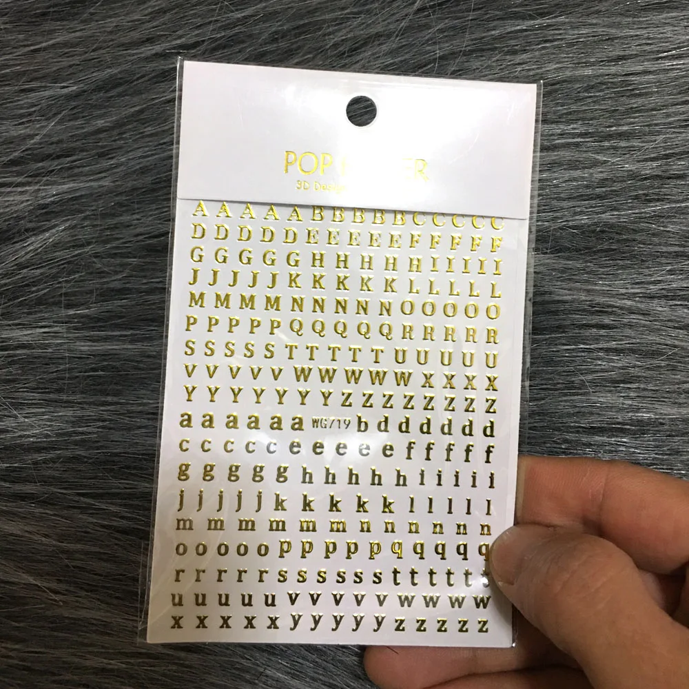 1PCS 3D 26 Englisch Alphabet Anzahl Nail art Aufkleber Selbst-Adhesive Wort Kleine Brief Tattoos Sliders Nagel Abziehbilder