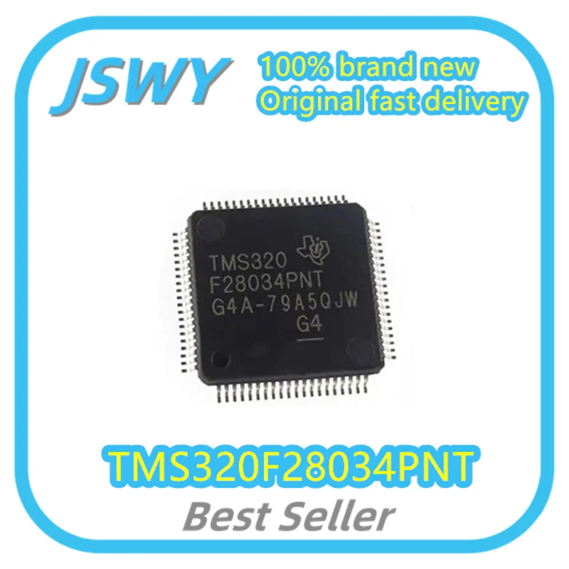 (5/50pcs) TMS320F28034PNT TMS320F28034 Silkscreen F28034PNT LQFP-80 32-bit Microcontroller Chip Brand New Original Ships Fast