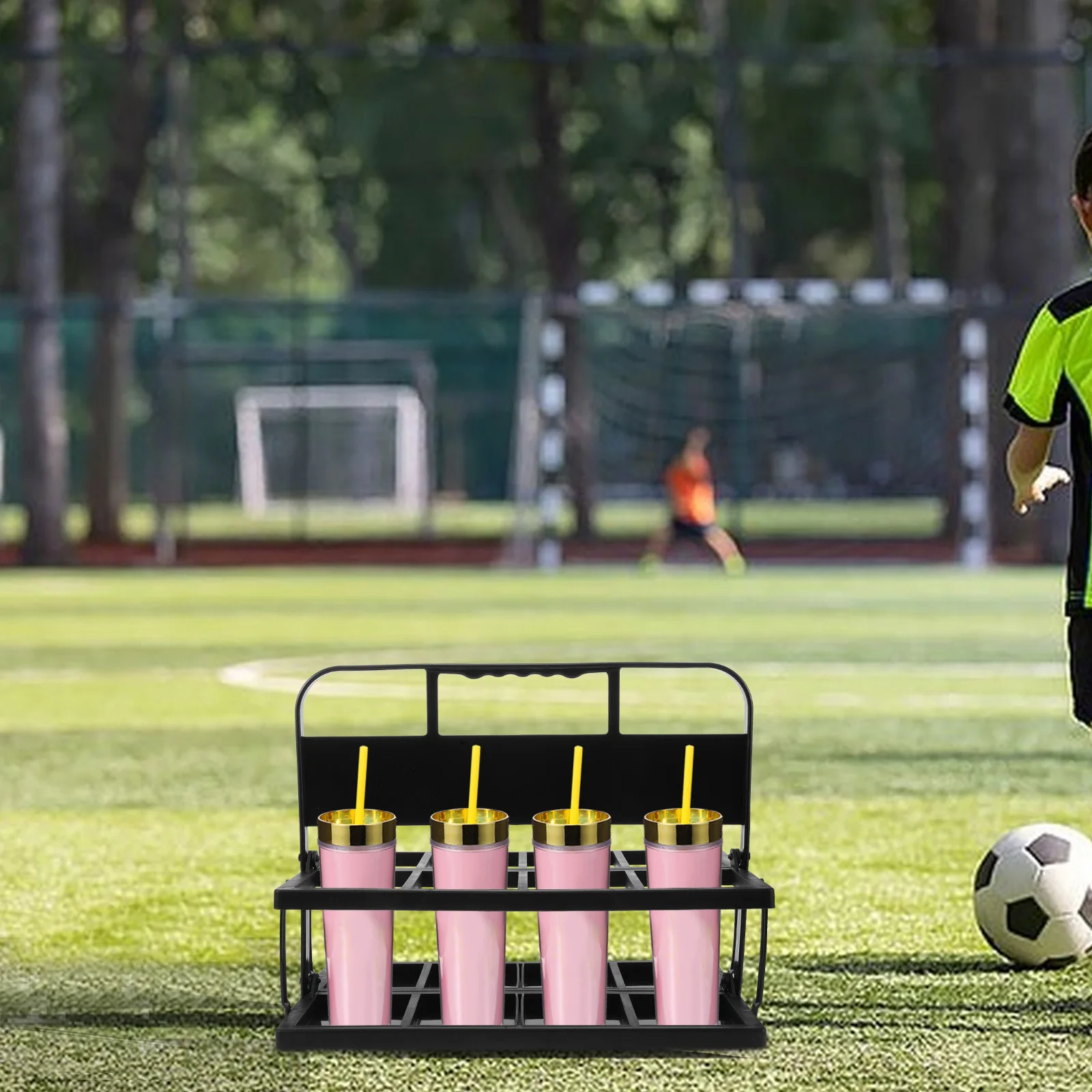 حامل زجاجات مياه قابل للطي بـ 8 فتحات، حامل أكواب محمول للمدربين والرياضيين، حامل أكواب سهل التركيب #6