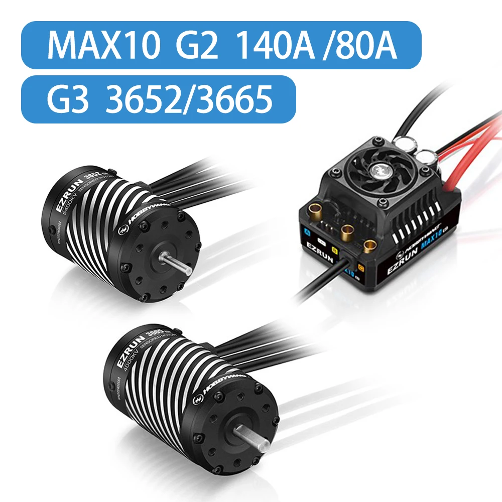 Hobbywing EzRun MAX10 G2 Sensible Brushless ESC 3652/3665 G3 motor package combination is applicable to 1/10 RC vehicles