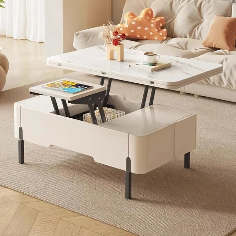 Mesa De centro nórdica blanca Simple, almacenamiento rectangular, mesa De centro moderna, diseño multifunción, Mesas De Centro Para Sala, muebles