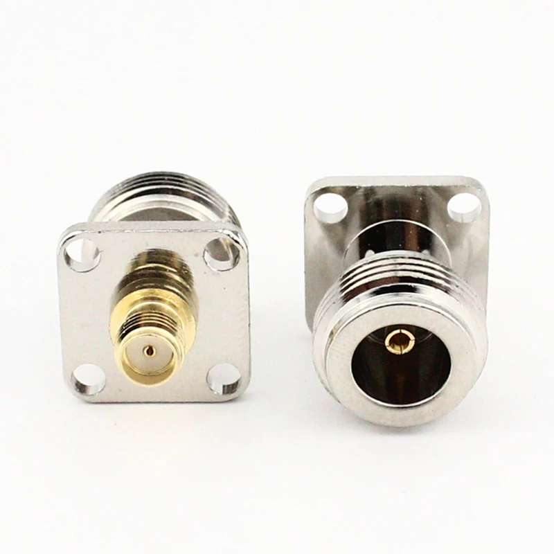 1Pcs L16 N Female To SMA Female 4Holes Flange Connector N To SMA 4Hole Flange with 17.5MM Flange Panel Mount