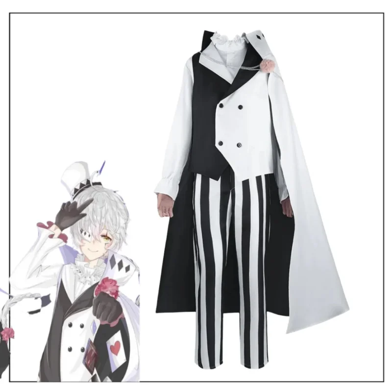 Bear's Den Anime 분고 길 잃은 개 코스프레 의상 망토 화이트 블랙 풀 세트 Nikolai Gogol Halloween Chr New 2025