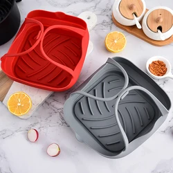 Air Fryer Oven Silicone Baking Tray Reusable Pizza Fried Chicken Basket Silicone Molds for Air Fryer Grill Pan Accessories Tool