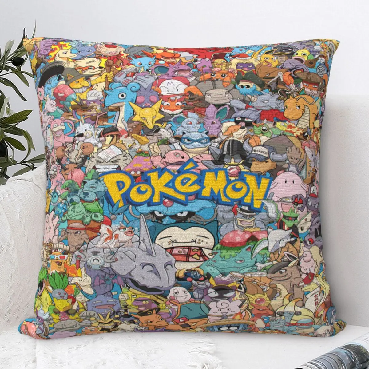 

Pikachus Printed Pillowcase Cushion Cover Pillow Covers Warm Sofa Decor Zippered Multiple Sizes