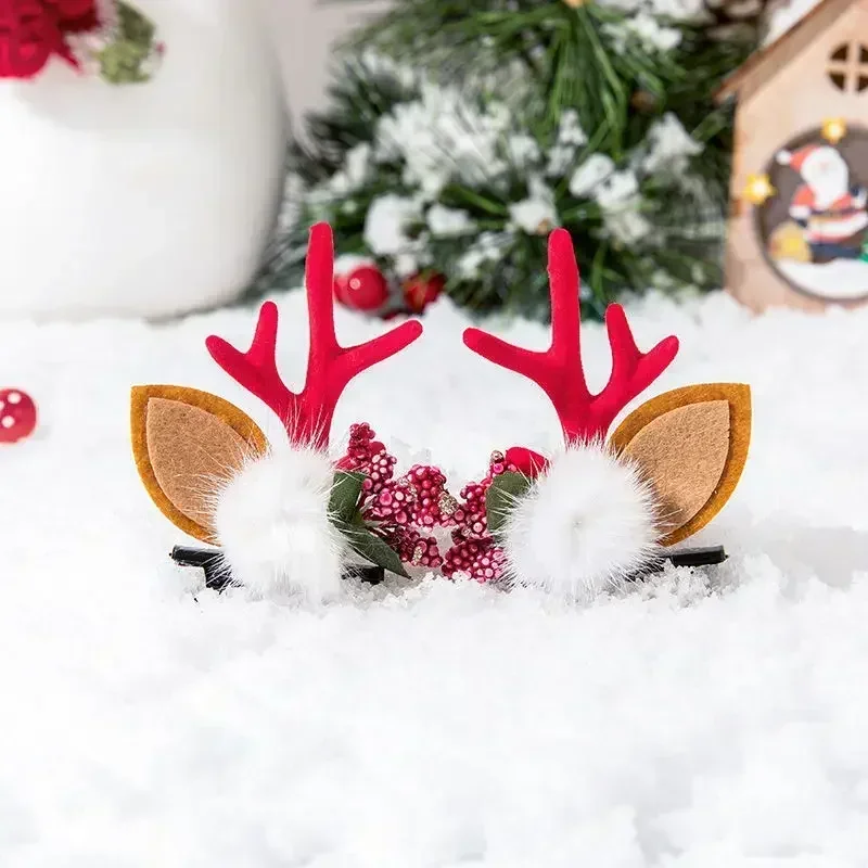 

Xmas Antler Barrette Hairware New Year Girls Hairgrips Woman Party Ornament Accessories Christmas Hair Clips Deer Ear Hairpins