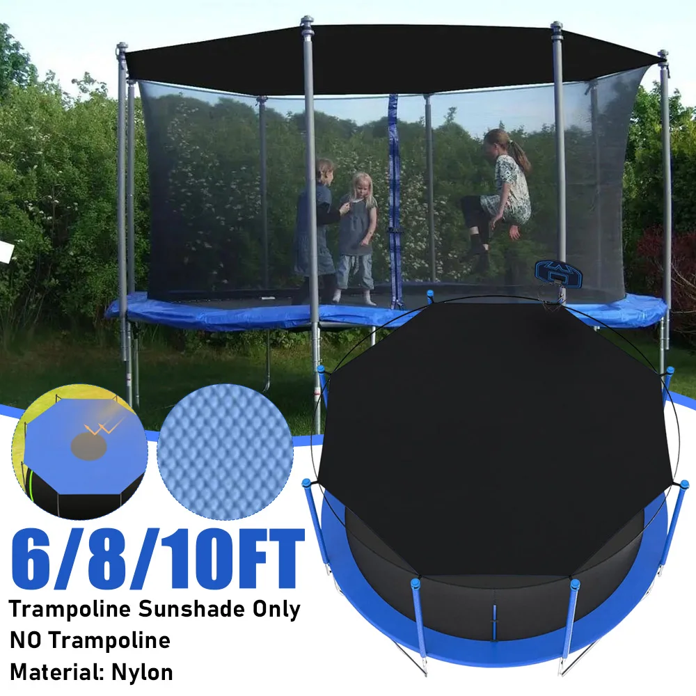 

6/8/10ft Trampoline Cover Sun-Protection Trampolines Sunshade Accessories Trampoline Roof for Outdoor Backyard Playground