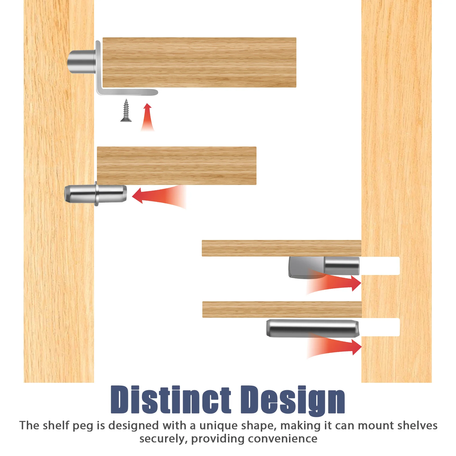 Clavijas de estante de Metal ajustables para estantes de vidrio, soporte resistente, alfileres de estantería, clavija de estante, 120 Uds.