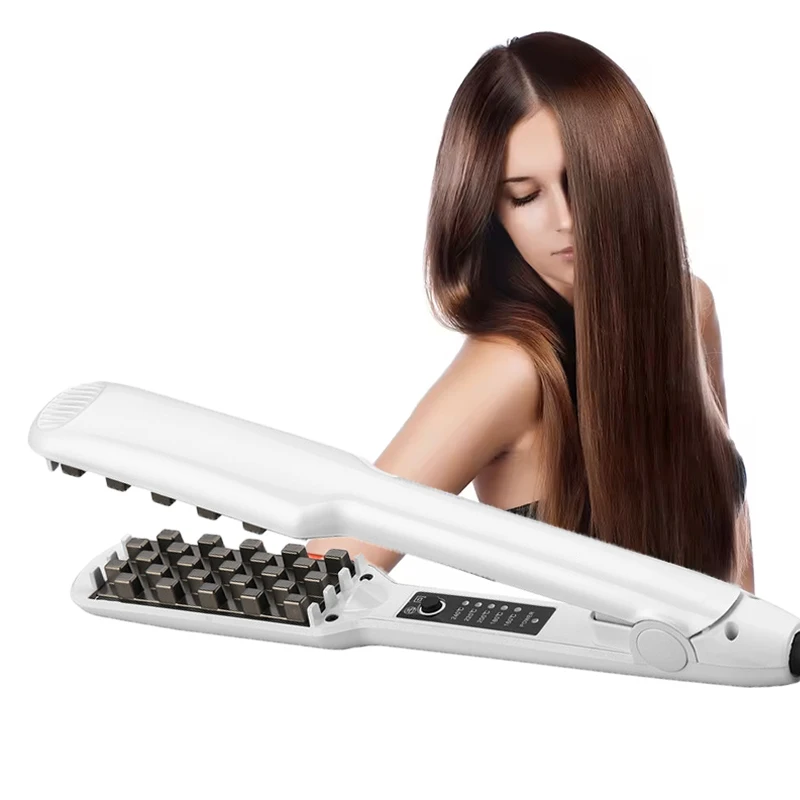 

Ceramic Hair Volumizer Straightener with LCD Display Electric Hair Crimper Iron Household Application