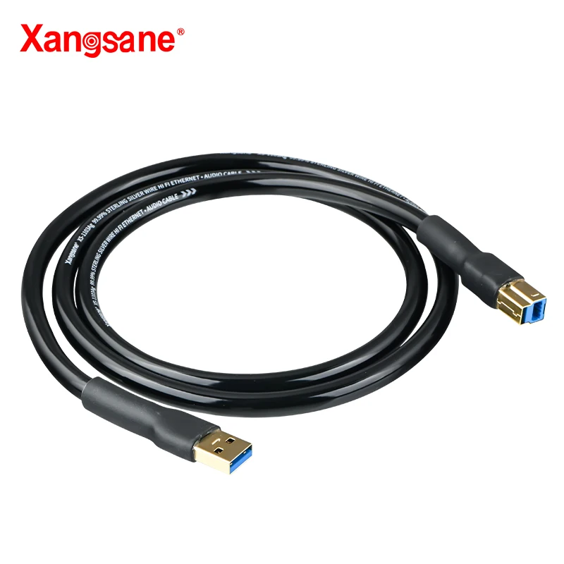 Xangsane sterling silver data type c decoding cable USB A- B 3.0/Micro B3.0 mobile hard disk high-speed DAC digital audio cable