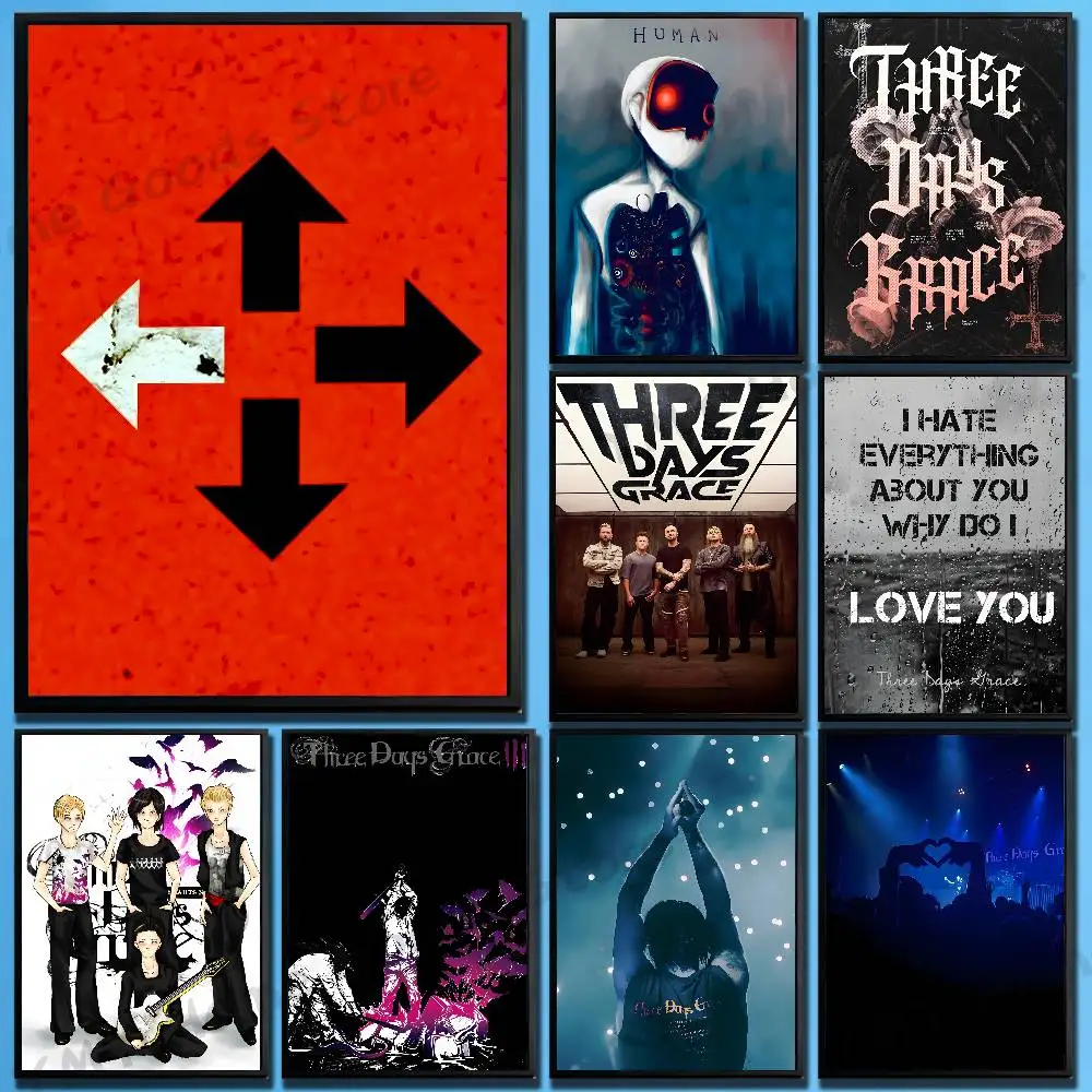 Rock Band Three D-Days Grace Poster HD Art Sticky Wall Waterproof For Bedroom Game Room Wall Home Decor Gifts