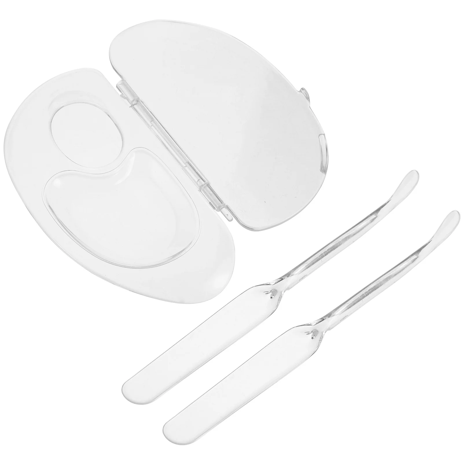 2 セットメイクアップファンデーションパレットセット透明アクリル折りたたみ式ミキシングトレイ液体ファンデーションカラーマッチングポータブル